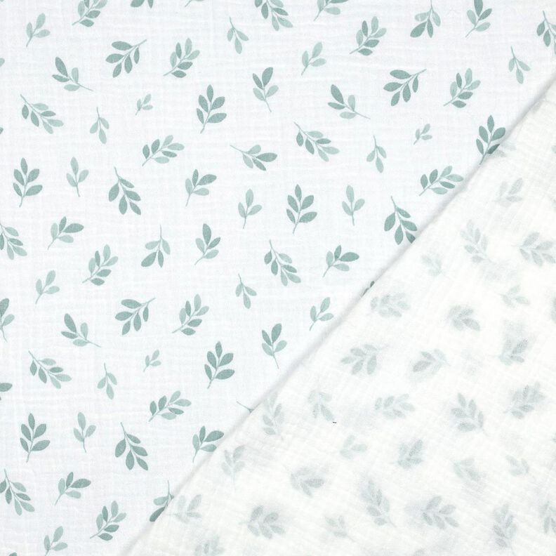 Musselin/Dobbelt-Crincle stof grene | Poppy Fabrics – hvid/reed,  image number 4