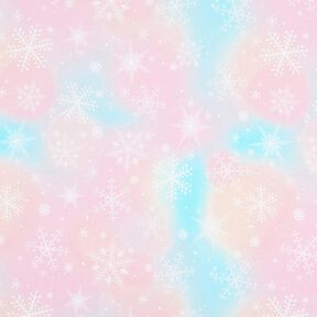 Bomuldsjersey Snefnug akvarel farveforløb | Glitzerpüppi – isblå/rosé, 