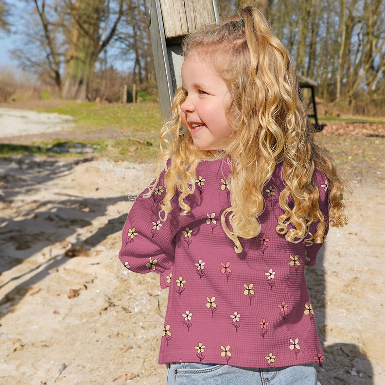 Vaflet jersey blomster | Poppy Fabrics – elfenben/apricot,  image number 5