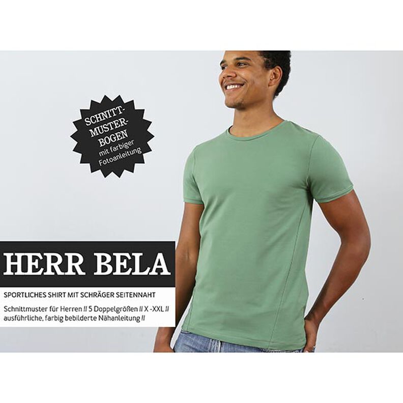 HERR BELA - sporty skjorte med diagonal sidesøm, Studio Schnittreif  | 42 - 60,  image number 1