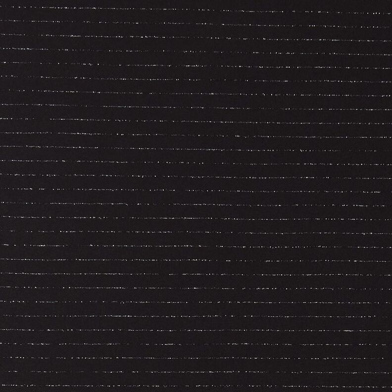 Buksestof, stretch med glitter-nålestriber – sort/sølv metallic,  image number 1