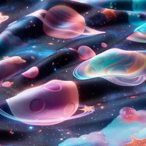 Alpefleece planeter Digitaltryk – marineblå, 