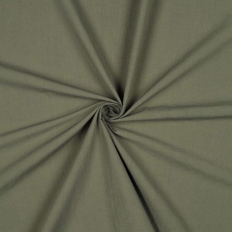 Bomuldsstof Kr&oslash;llet forvasket &ndash; m&oslash;rk olivengr&oslash;n,  image number 1