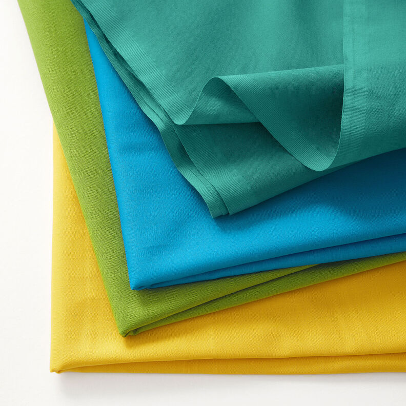 Bomuldsstof Cretonne Ensfarvet – æblegrøn,  image number 4