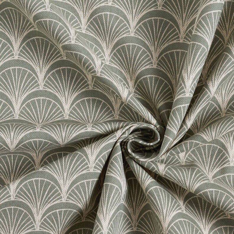 Dekorationsstof Halvpanama elegante buede vifter – natur/reed,  image number 3