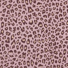 Viskose-hør-miks leo-print | Poppy Fabrics – lys gammelrosa/aubergine, 