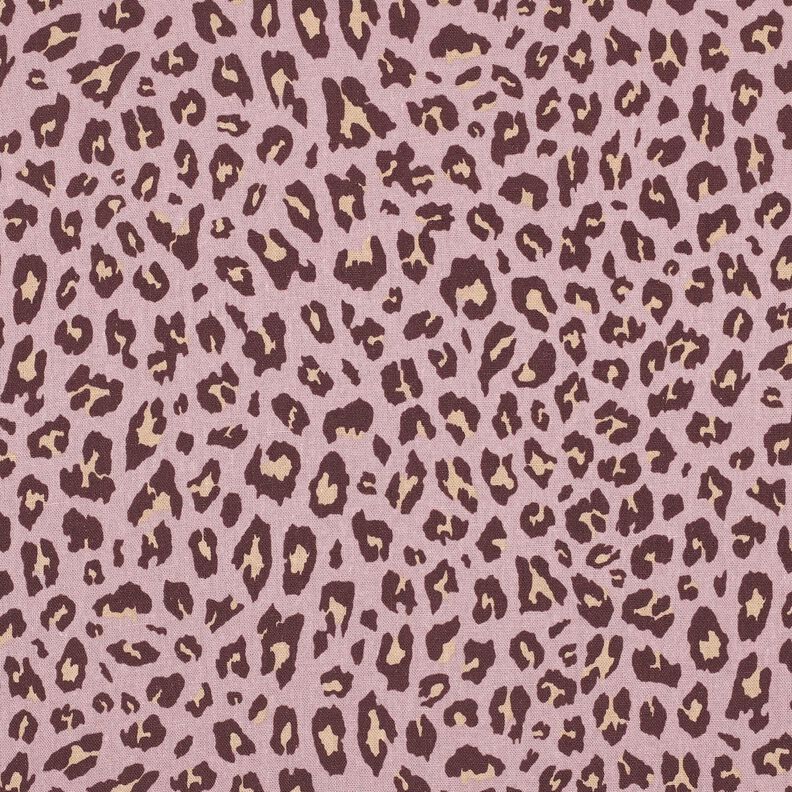Viskose-hør-miks leo-print | Poppy Fabrics – lys gammelrosa/aubergine,  image number 1