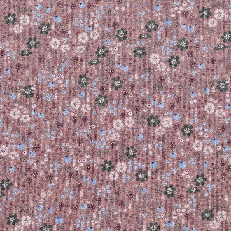 Bomuldsjersey blomsteng i skoven Digitaltryk – mørk gammelrosa,  image number 1