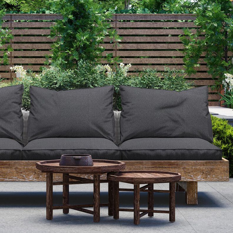 Outdoor stof bouclé-look – sort-blå,  image number 6