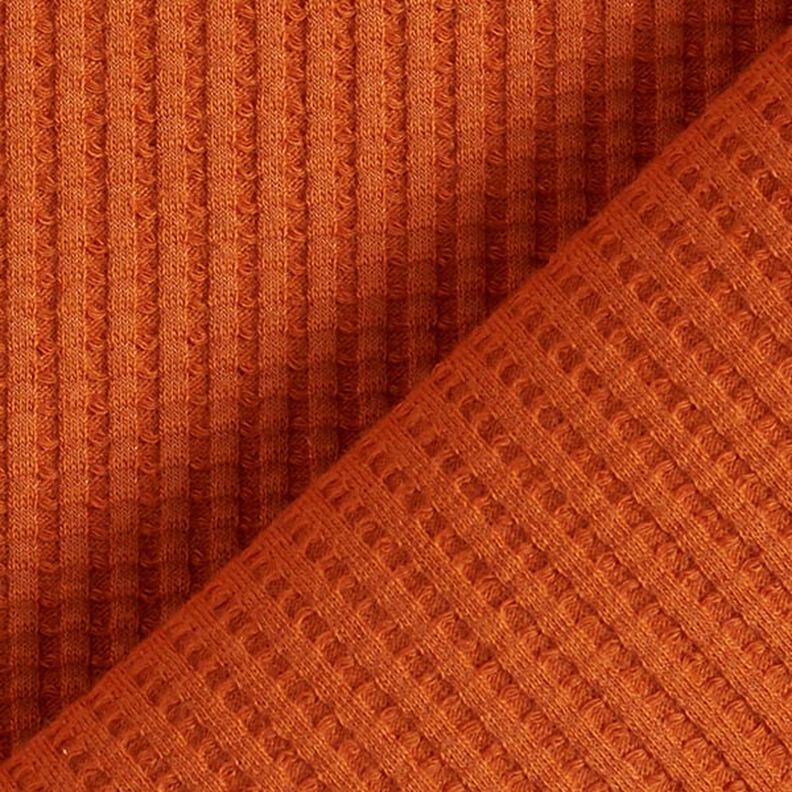 Vaffeljersey af bomuld ensfarvet – terracotta,  image number 3