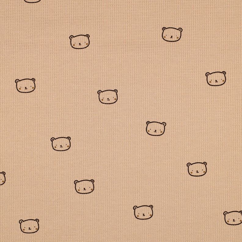 Vaflet jersey lille bjørn | Poppy Fabrics – mørk gammelrosa/aubergine,  image number 1