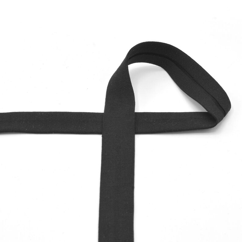 Skråbånd Bomuldsjersey [20 mm] – sort,  image number 2