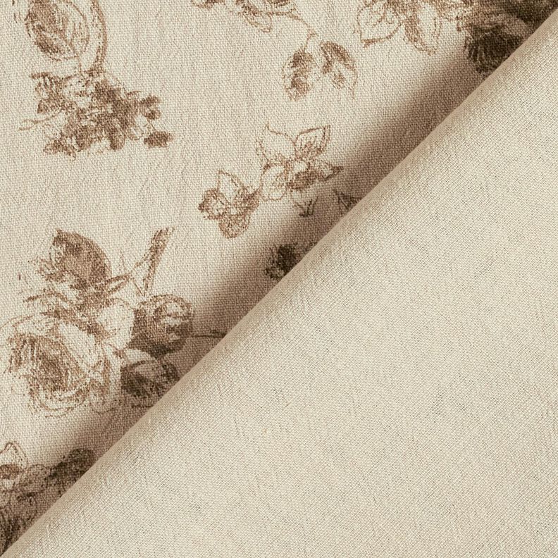 Bomuldsstof  antikke roser – lys taupe/sand,  image number 4