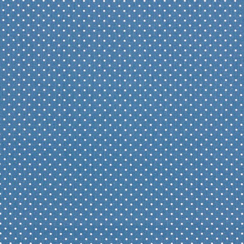Bomuldspoplin små prikker – jeansblå/hvid,  image number 1