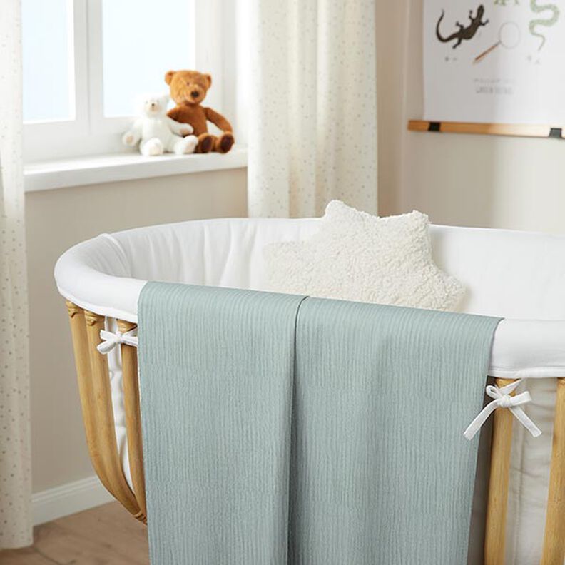 GOTS Trelags bomulds-musselin – pastelgrøn,  image number 6