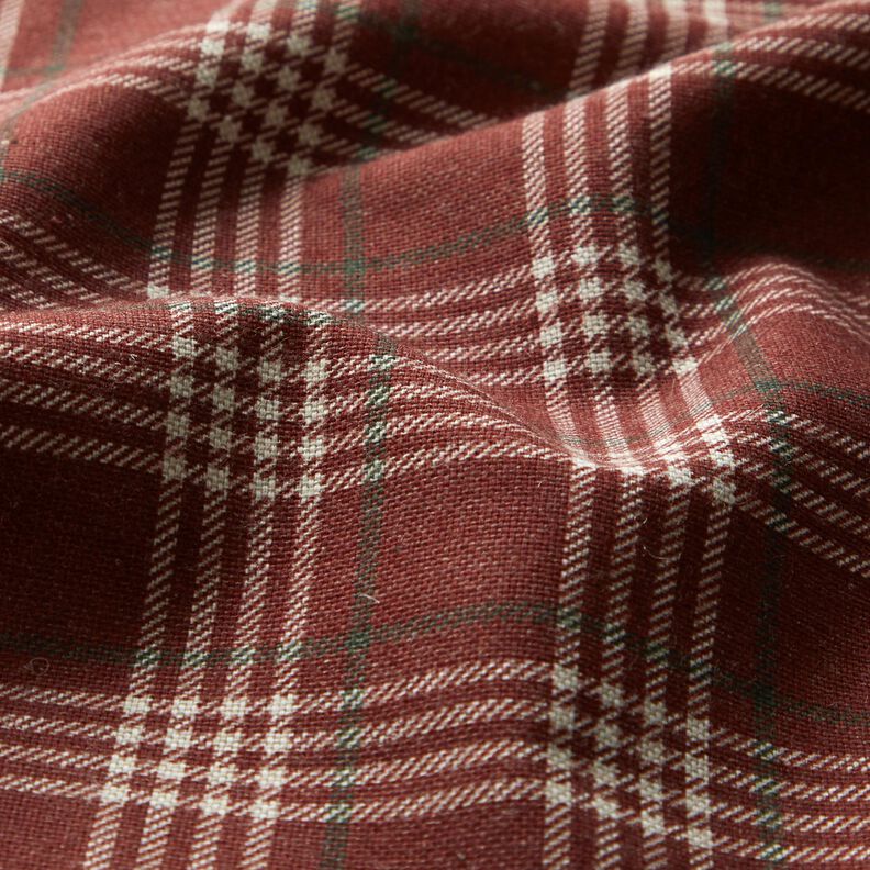 Dekorationsstof Halvpanama klassiske tern – bourgogne-farvet/natur,  image number 2