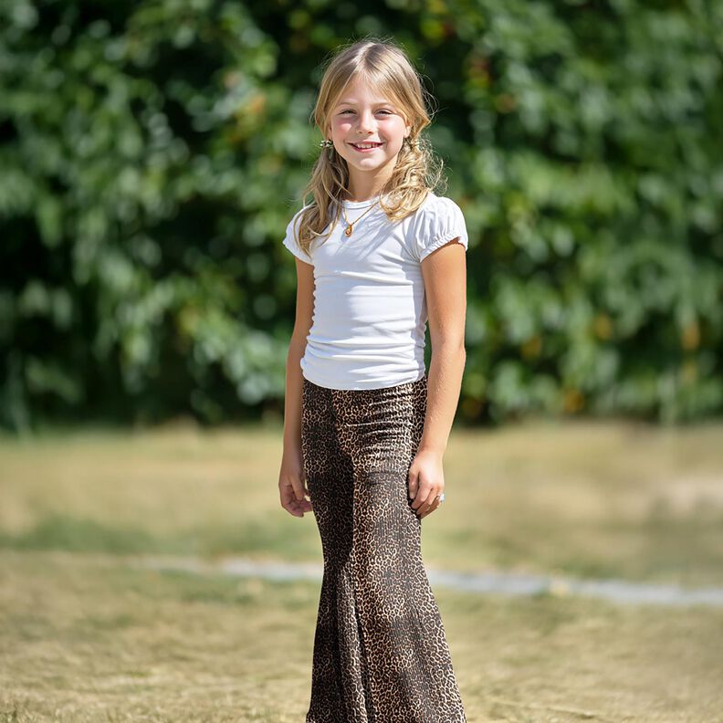 Nicki stof Trykt løvemønster – creme/sort,  image number 5