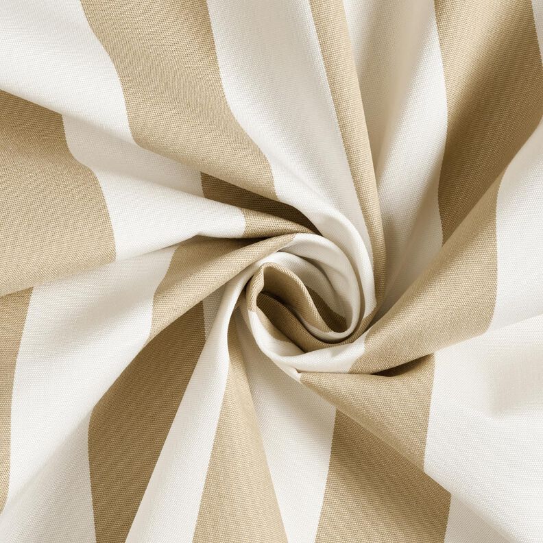 Outdoor stof Canvas blokstriber – mørkebeige/elfenben,  image number 3