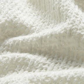 Chenille Strikjacquard glitter – elfenben/sølv metallic, 