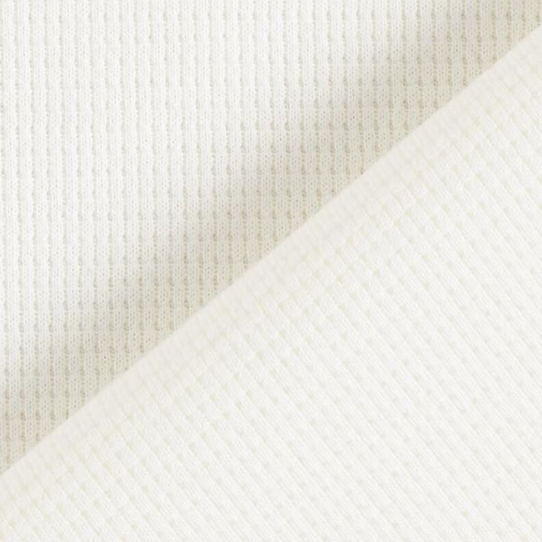 Mini Vaffeljersey af bomuld ensfarvet – hvid,  image number 4