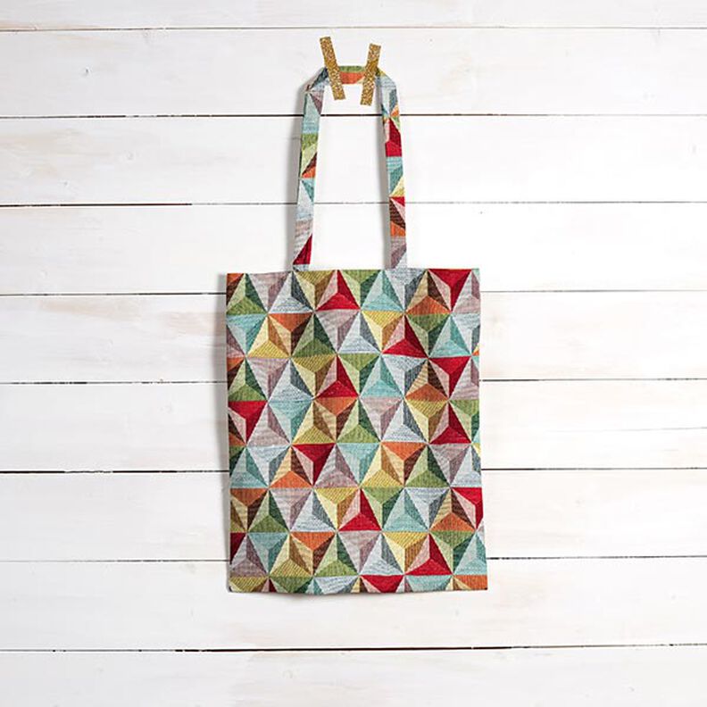 Dekorationsstof Gobelin prisma – karminrød/lyseblå,  image number 8