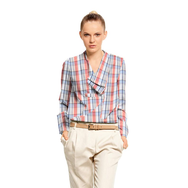 bomuldsblanding skotskternet med skinnende striber &ndash; koral,  image number 7