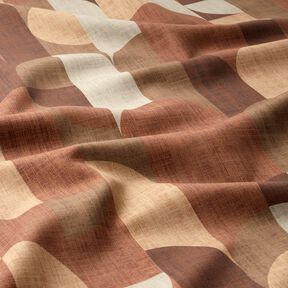 Mørklægningsstof abstrakte buer – kanel/kobberfarvet, 