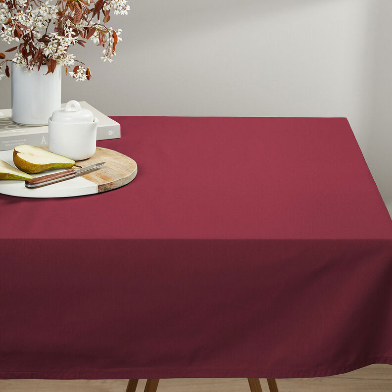 Bomuldsstof Cretonne Ensfarvet – bordeaux,  image number 5