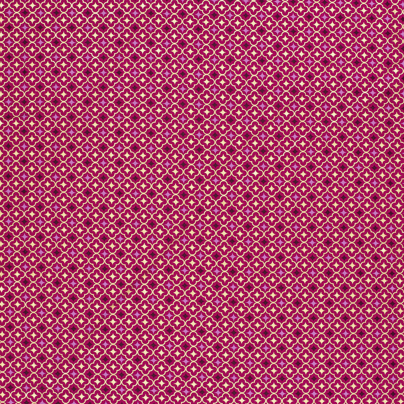 Bomuldsstof Poplin festlige kakler – bær/guld,  image number 6