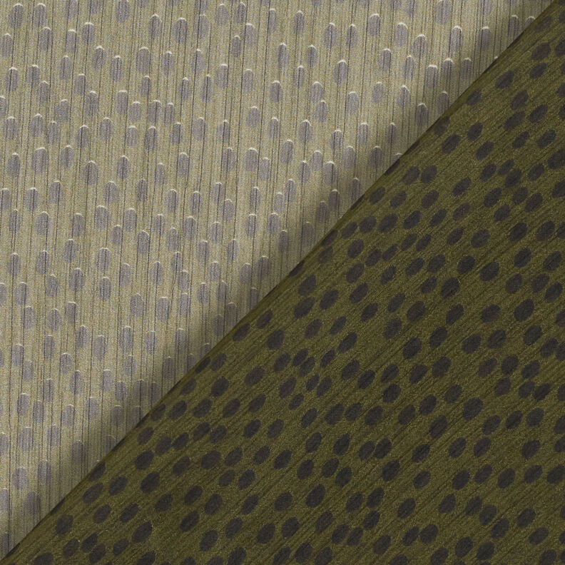 crêpe chiffon store prikker – kaki/sort,  image number 5