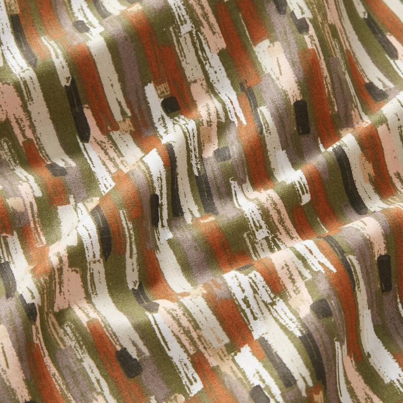 Bomuldsstof Cretonne penselstr&oslash;g &ndash; pinje/bronzefarvet,  image number 2