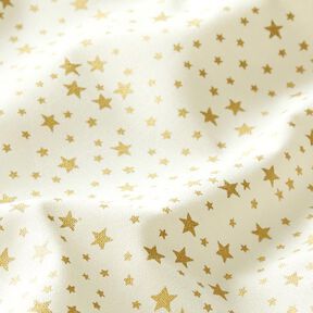 Bomuldsstof Cretonne Julestjernehimmel lille – hvid, 