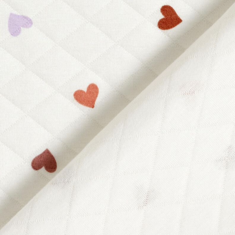 Doubleface Jersey farverige hjerter &ndash; elfenben,  image number 4