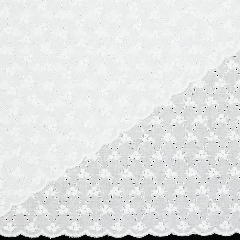 Bomuldsstof Hulbroderi Blomsterromber| Poppy Fabrics &ndash; hvid,  image number 5