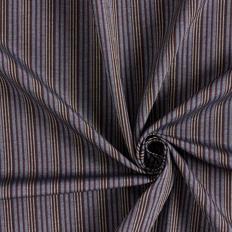 Skjortestof brede og smalle striber – blå/antracit,  image number 3