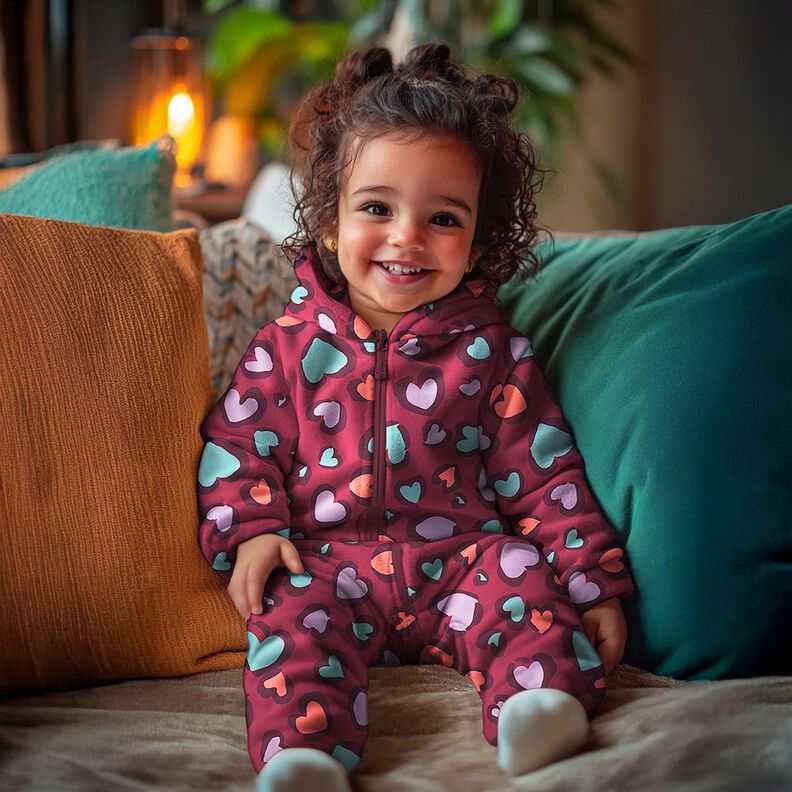 Sweatshirt lodden farverige hjerter | Poppy Fabrics – stålblå,  image number 5