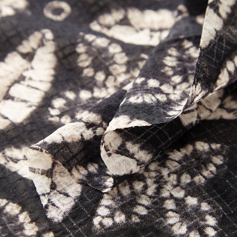 crêpe chiffon bladdesign – sort/beige,  image number 3