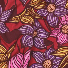 LENZING™ EcoVero™ Viskosestof blomster | Poppy Fabrics – merlot/apricot, 