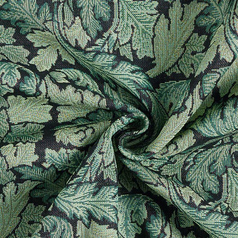 Dekorationsstof Gobelin barok bladmotiv – mørkegrøn/reed,  image number 3