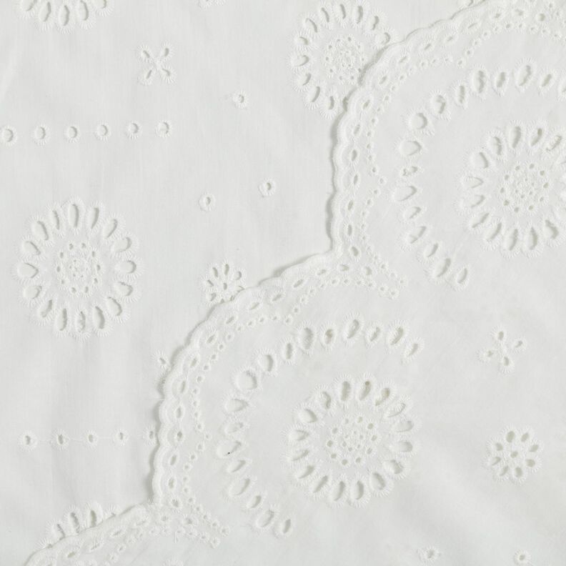 bomuldsstof hulbroderi blomster – hvid,  image number 4