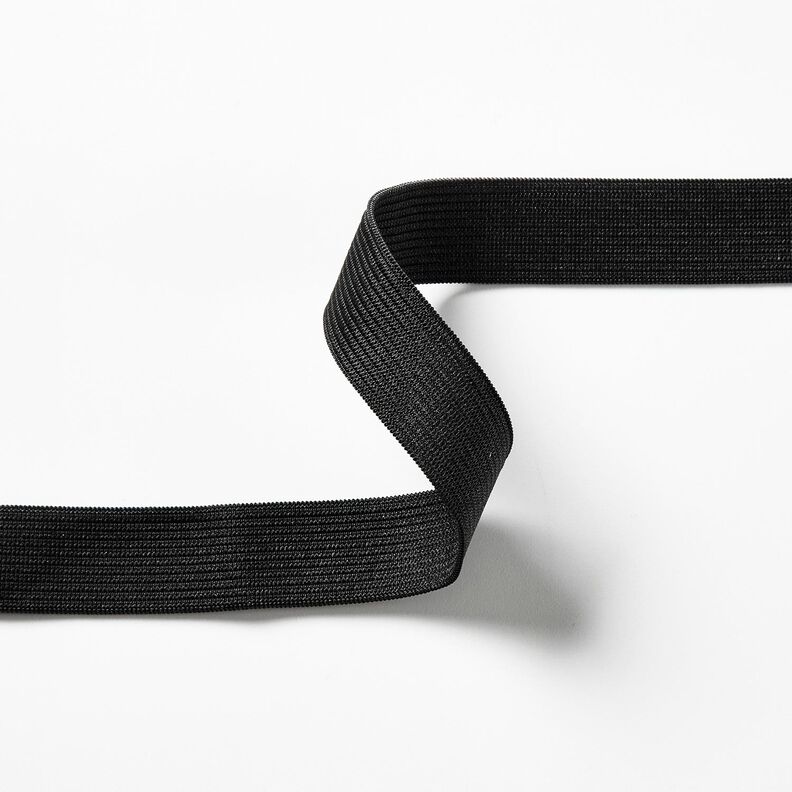 Glat gummibånd [3 m | 20 mm] – sort,  image number 2