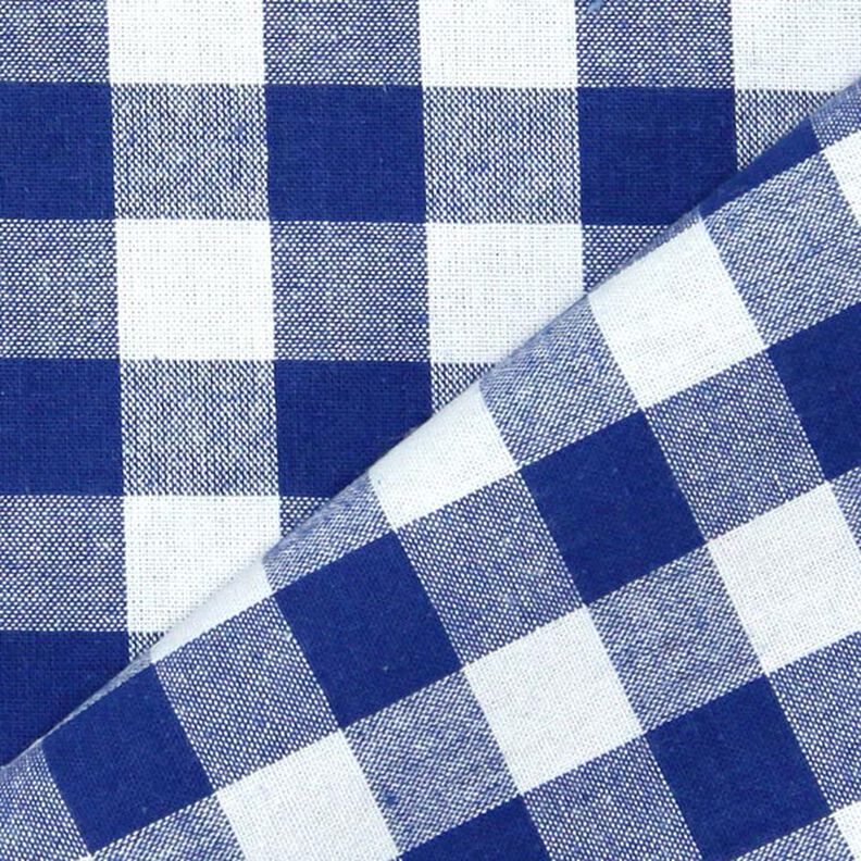 Bomuldsstof Vichy tern 1,7 cm – kongeblå/hvid,  image number 3