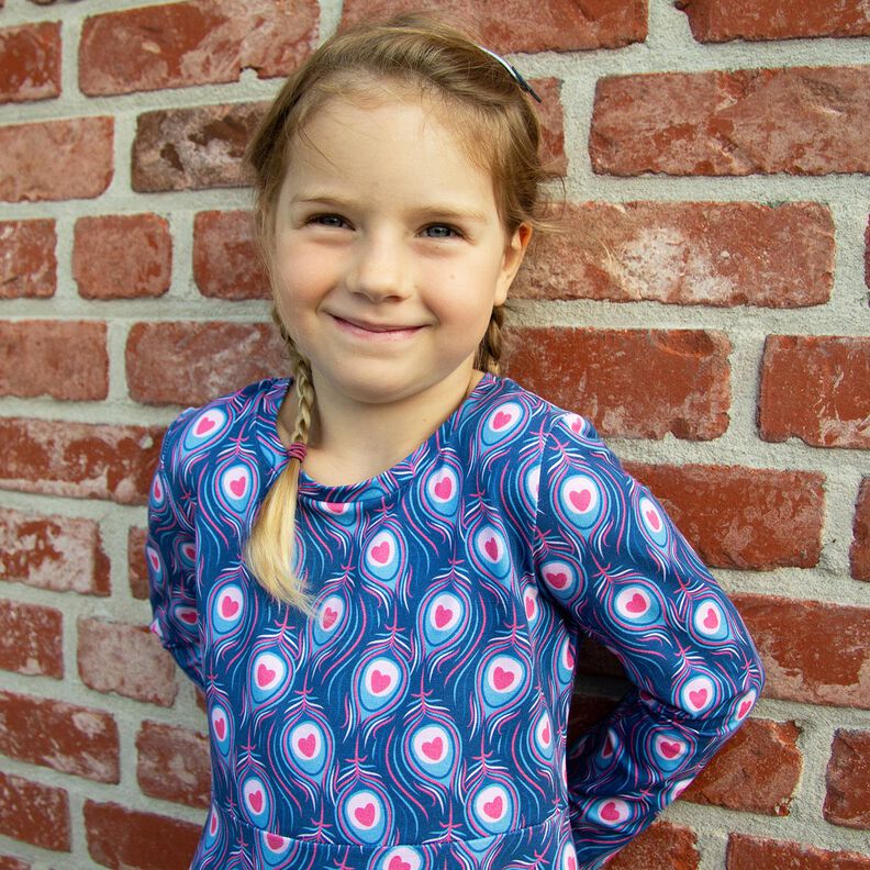 Bomuldsjersey Pavo | Stoff&Liebe – kongeblå/intens pink,  image number 6