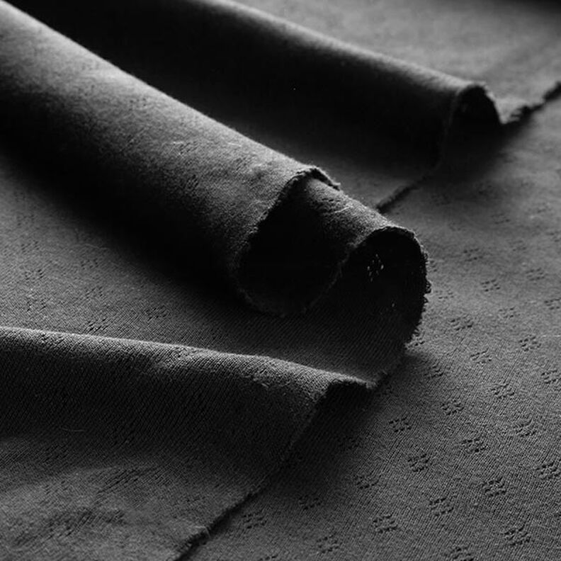 Finstrikjersey med hulmønster – sort,  image number 4