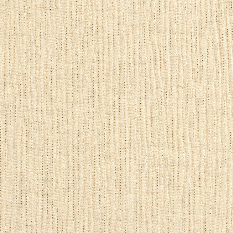 Musselin/Dobbelt-Crincle stof hør-miks glimmerprikker – creme,  image number 1