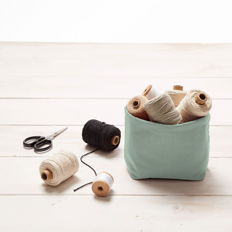 Bomuldsstof Cretonne Ensfarvet – reed,  image number 7