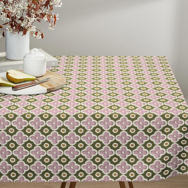 Dekorationsstof Canvas broderi-look – pinje/lys gammelrosa,  image number 7