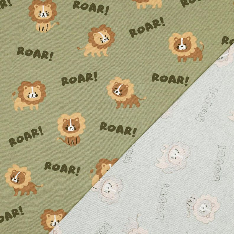 Bomuldsjersey løver | Poppy Fabrics – pistacie/råbrun,  image number 4