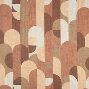 Mørklægningsstof abstrakte buer – kanel/kobberfarvet, 