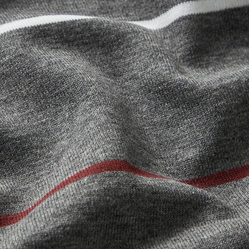 Bomuldsjersey farverige striber – skiffergrå,  image number 2